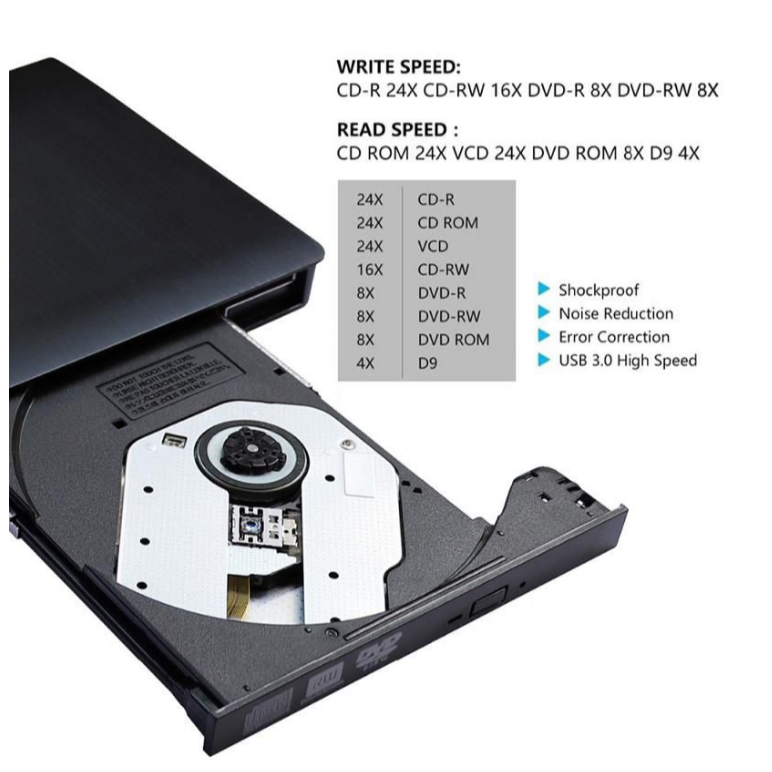 DVD-Brenner DVD+/-RW 8x extern USB 3.0 schwarz