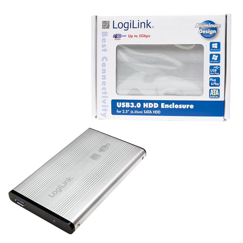 USB 3.0 Gehäuse für 2.5" Harddisks SATA, Logilink