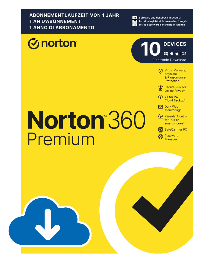 Norton 360 Premium für 10 Geräte, 12 Monate, ESD