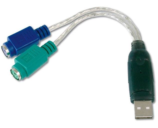 USB - PS/2 Adapter mit 2 Anschlüssen