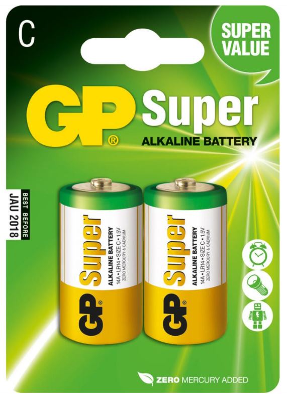 GP Batteries Alkaline Batterien C (Baby) - 2er Pack