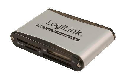 Card-Reader 56-in-1, extern, USB, Logilink, silbern