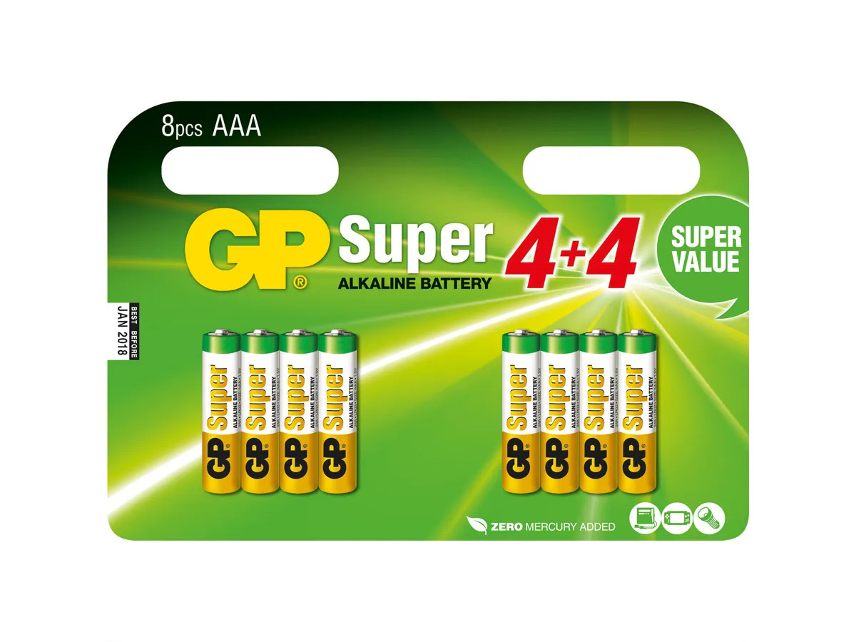 GP Batteries Alkaline Batterien AAA - 8er Pack