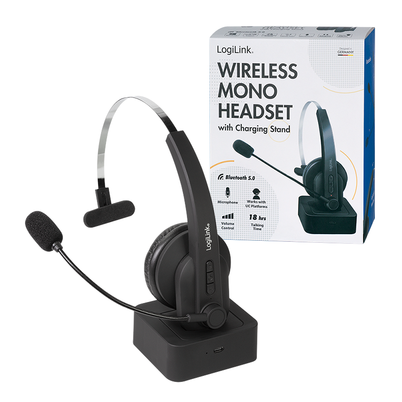 Logilink Bluetooth Mono Headset mit Ladestation