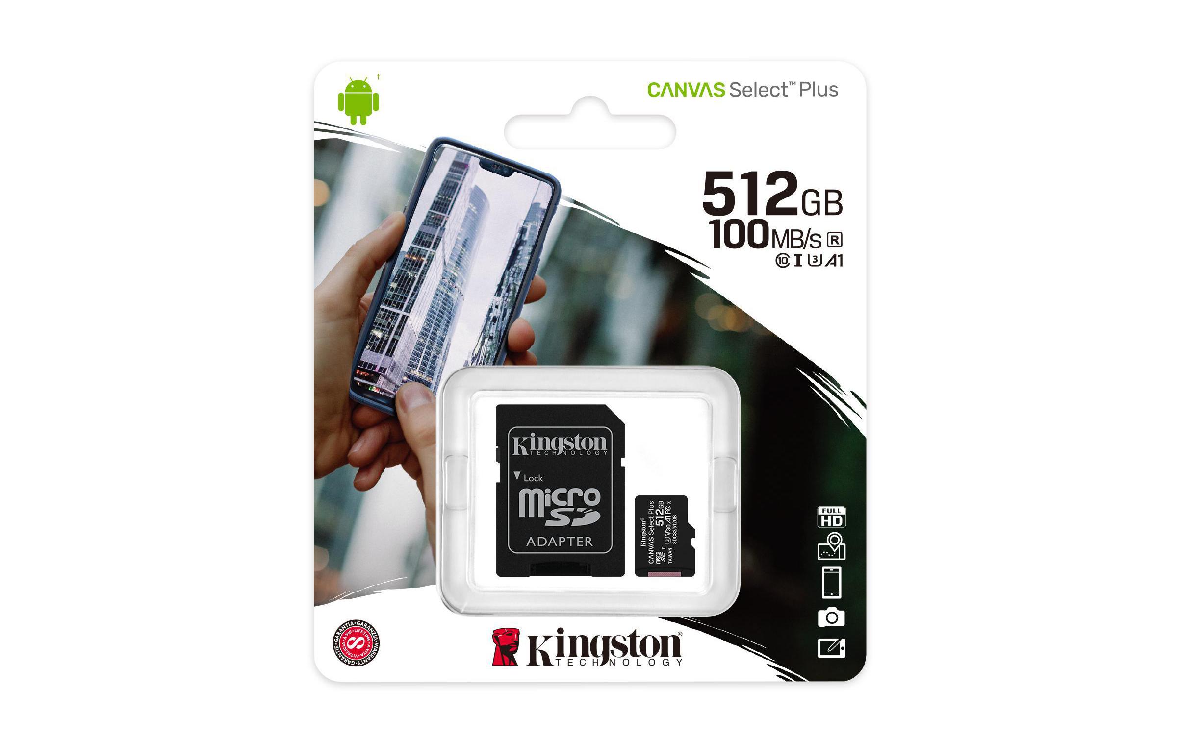 512 GB microSDXC-Card inkl. Adapter auf SD-Card, Kingston