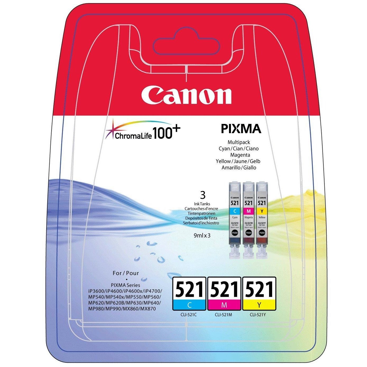 Canon CLI-521 Multipack (CLI-521C / CLI-521Y / CLI-521M)