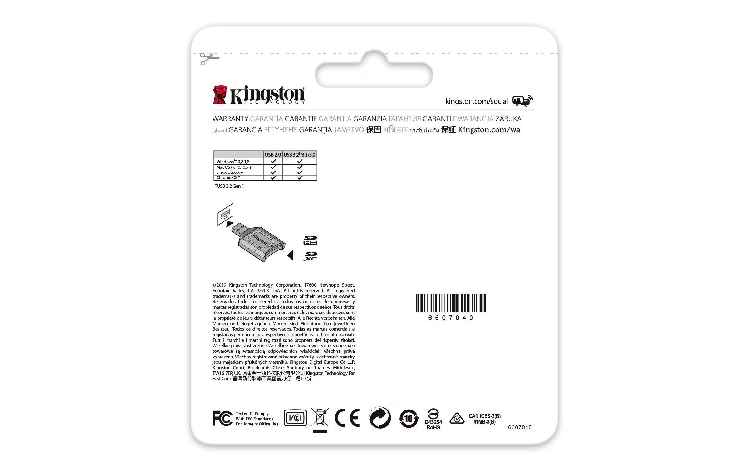 Cardreader USB 3.0, für SD-Karten, Kingston