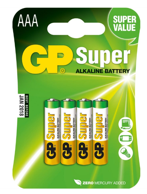 GP Batteries Alkaline Batterien AAA - 4er Pack