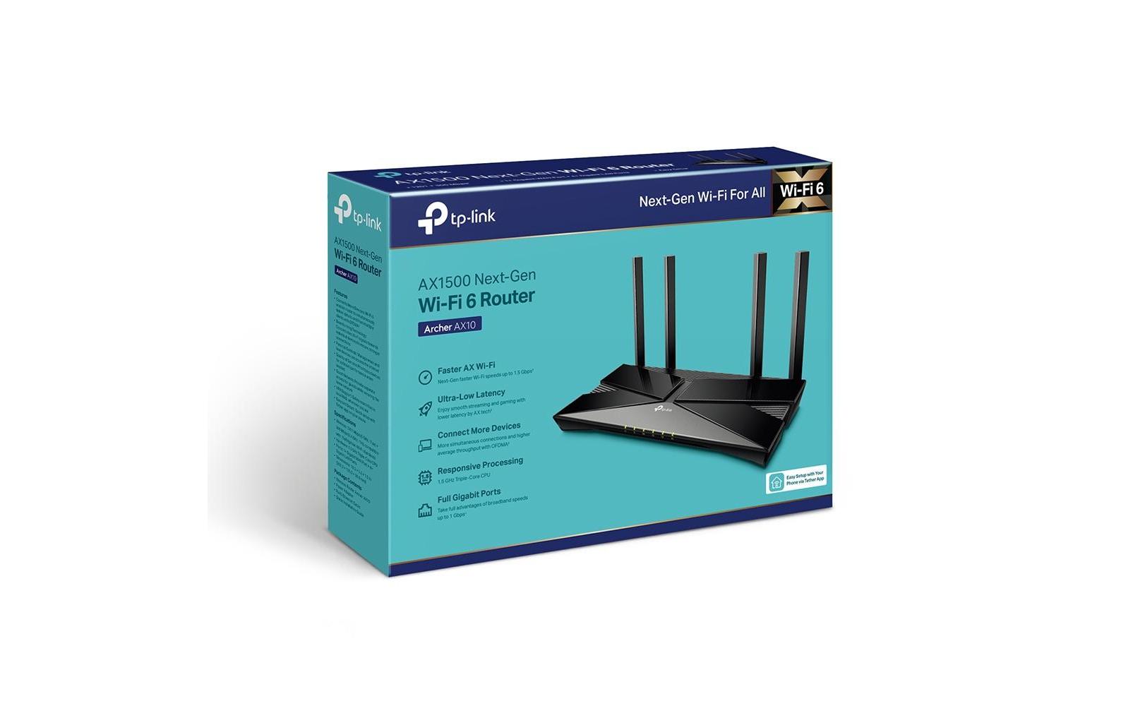 Wireless LAN Router, TP-Link Archer AX10, Wi-Fi 6 Standard