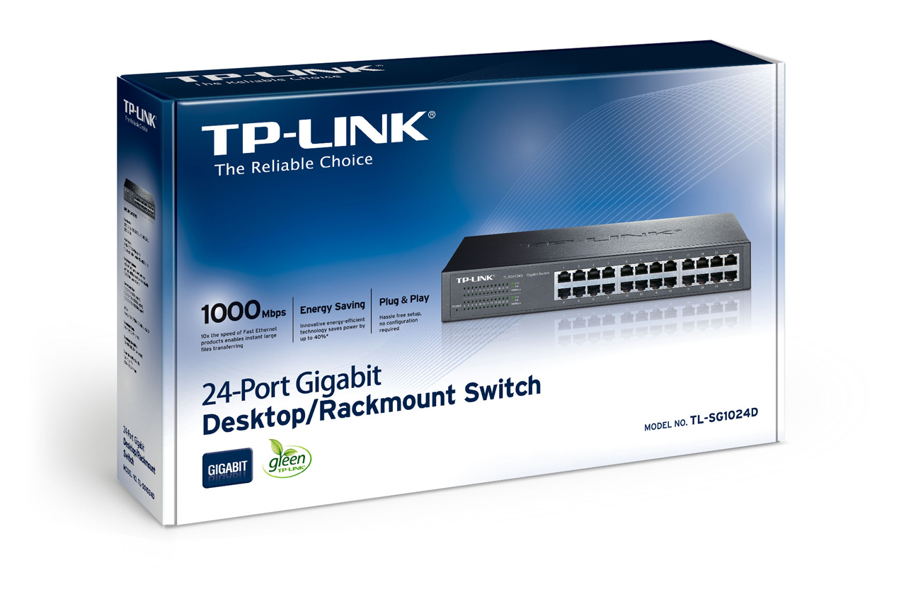 Netzwerk-Switch 24 Port 10/100/1000 (Gigabit), TP-Link TL-SG1024D