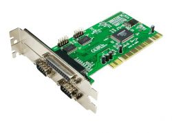 PCI-Karte mit 1 x parallel + 2 x seriell (RS232)