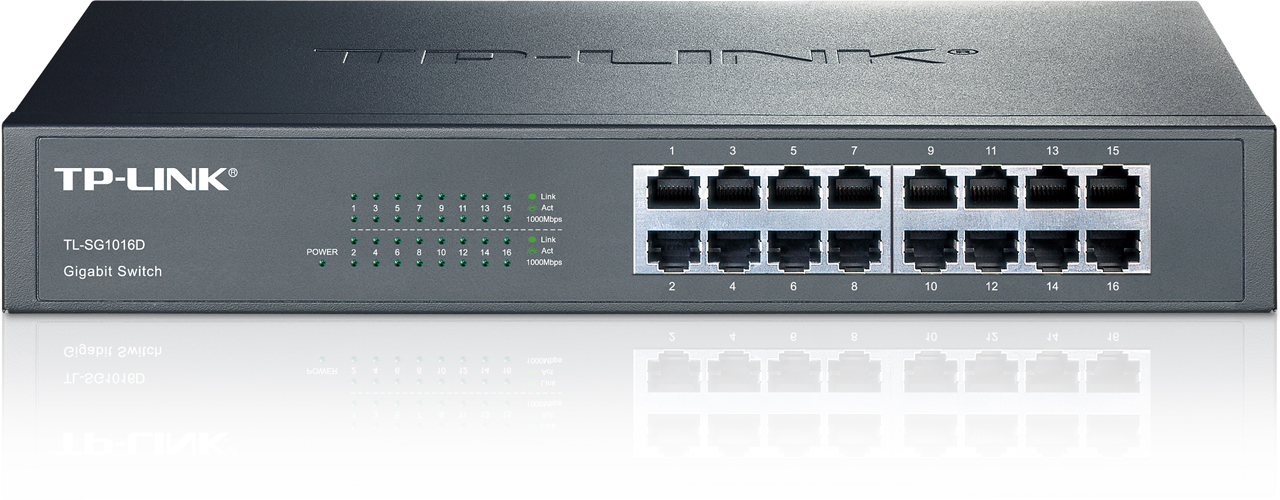 Netzwerk-Switch 16 Port 10/100/1000 (Gigabit), TP-Link TL-SG1016PE mit PoE+
