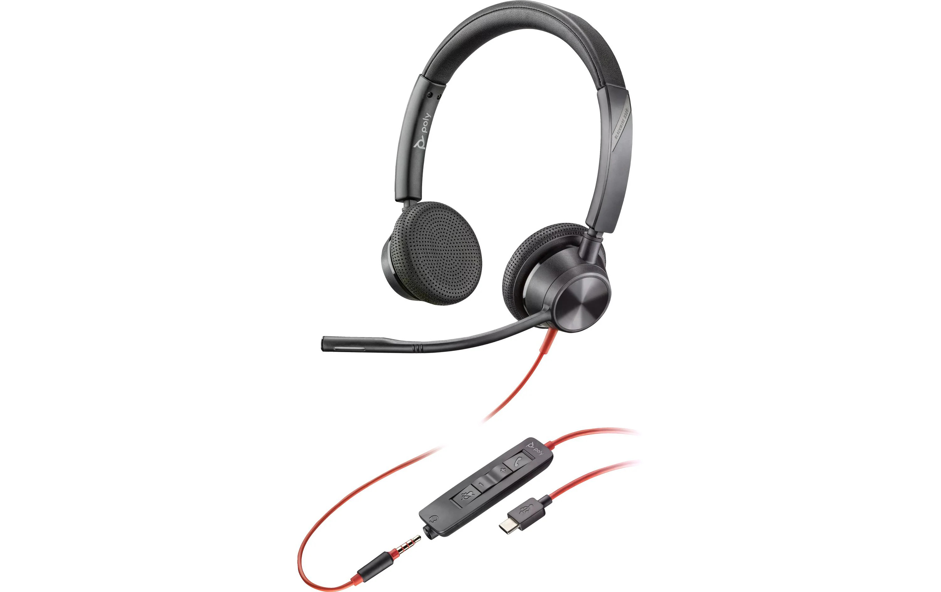 POLY Headset Blackwire 3325 USB-A/C, Klinke, schwarz
