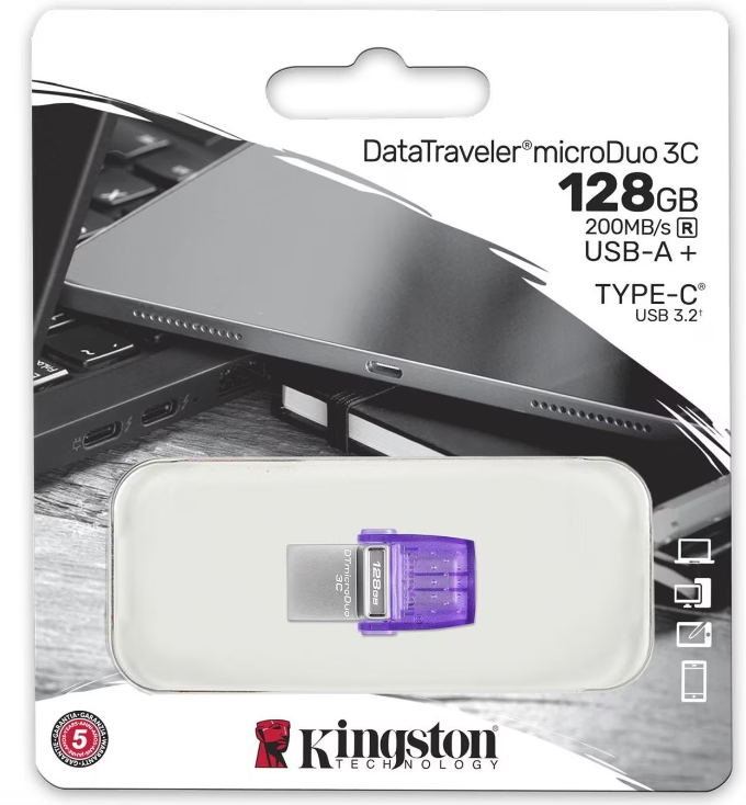 Kingston USB-Stick DataTraveler microDuo 3C G3 USB3.1 - 128 GB