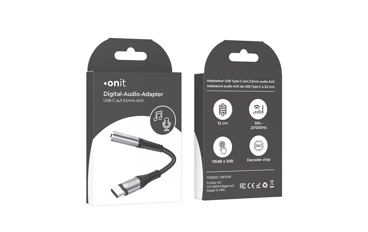 onit Digital-Audio-Adapter USB-C auf 3.5 mm Klinke