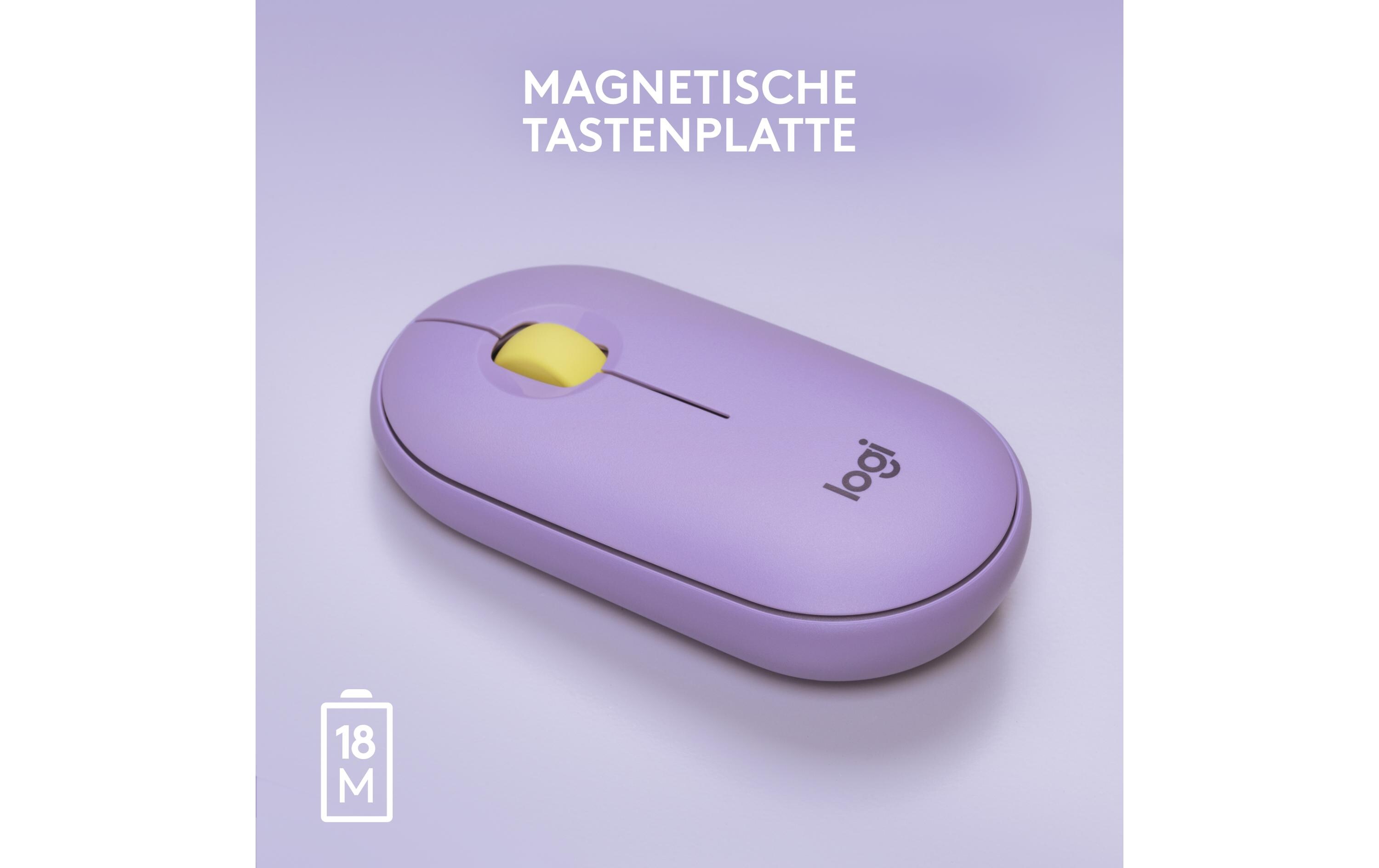 Logitech Pebble M350 mobile Maus, lavender lemonade