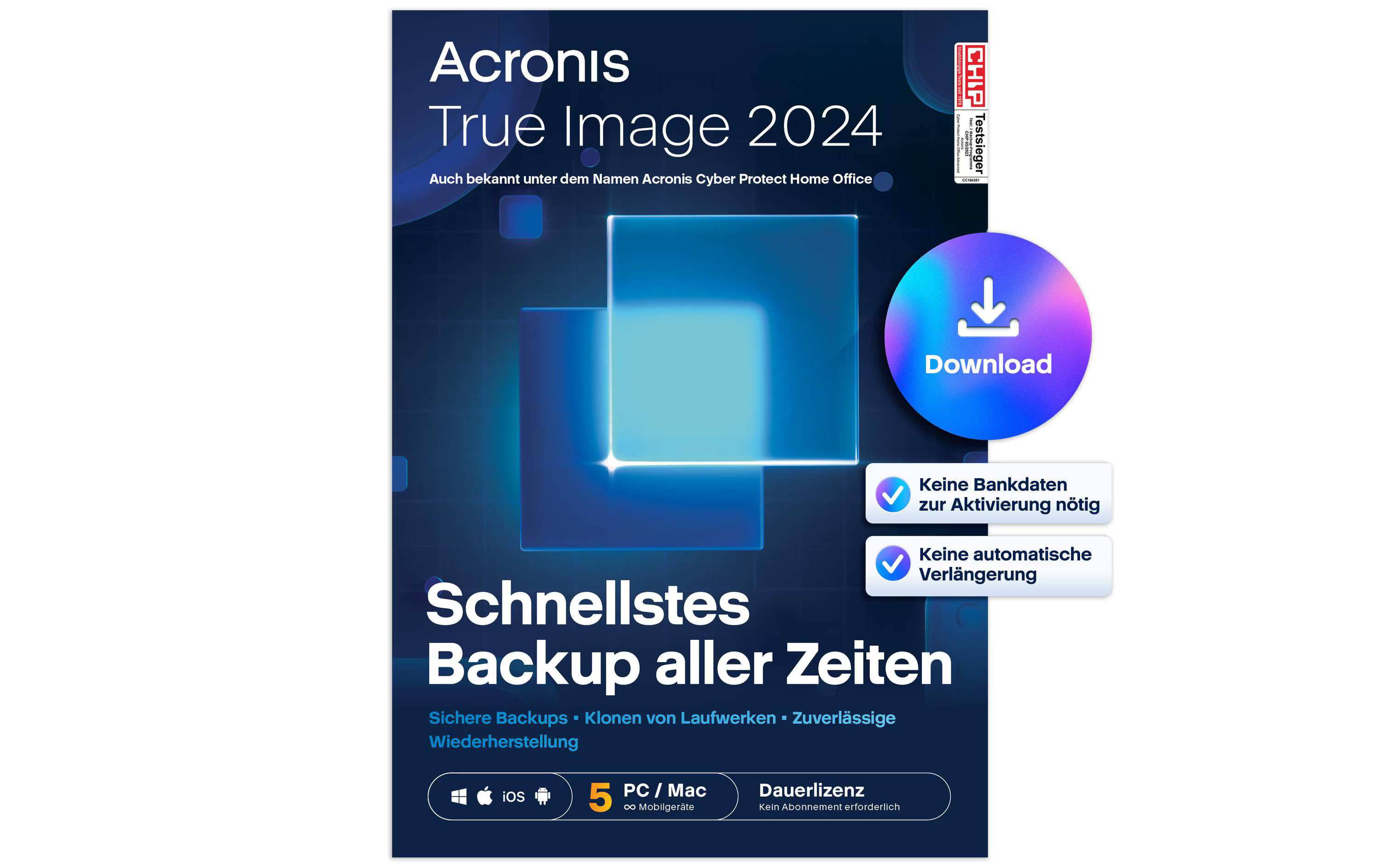 Acronis True Image 2024, ESD, Dauer-Lizenz für 5 Geräte