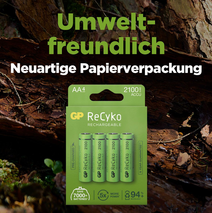 GP Batteries RECYKO+ Akkus AA- 4er Pack