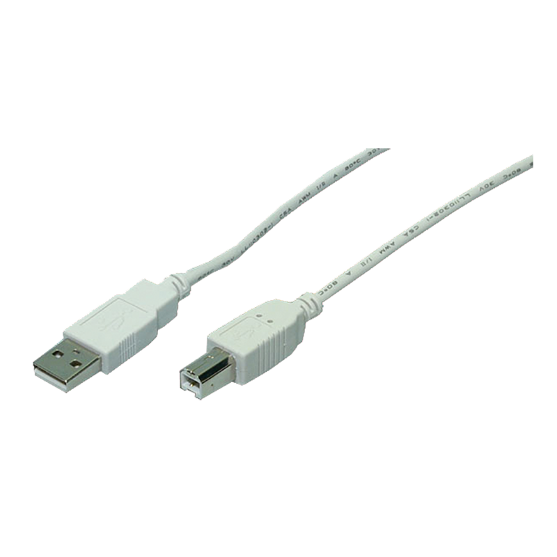 USB 2.0 Kabel, A - B, grau, 3 Meter