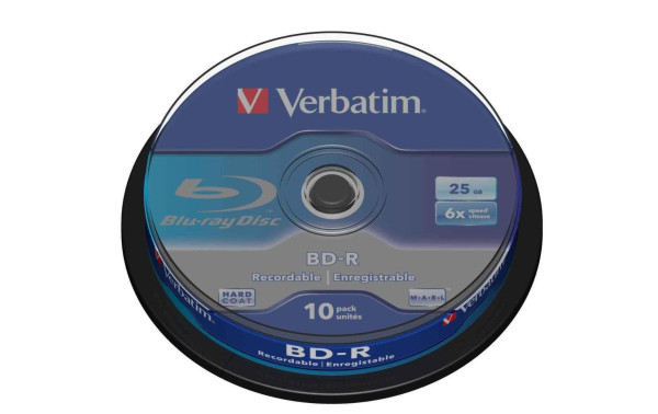 Blu-Ray Disc BD-R, 25 GB, 6x, Verbatim, 10 Stück