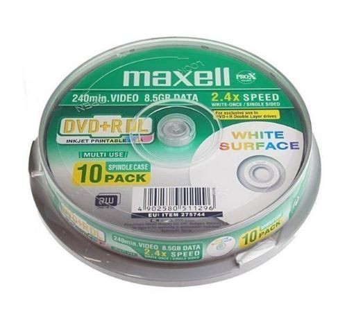 DVD+R DL 8.5 GB, 10er Spindel, bedruckbar, Maxell