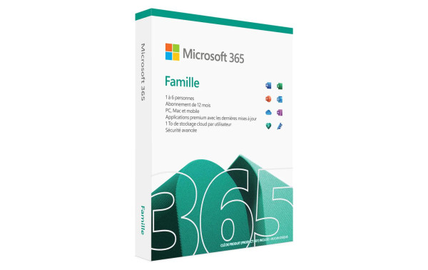 Microsoft 365 Family, 1 Jahres-Lizenz, französisch, Box-Version