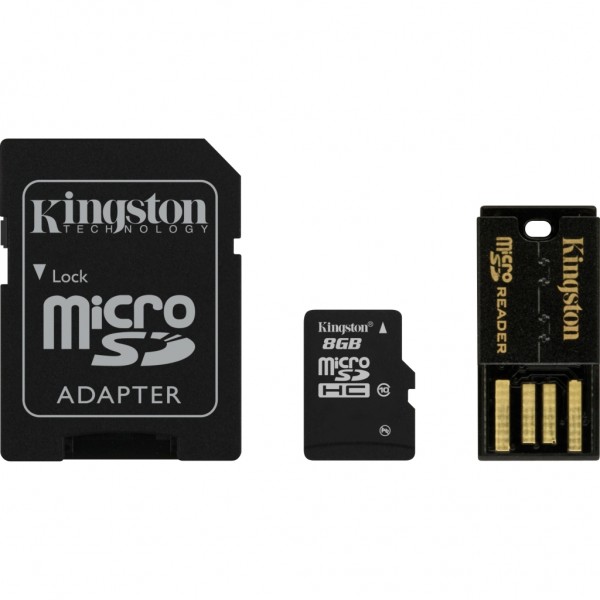 8 GB microSD-Card inkl. USB- und SD-Card-Adapter, Kingston
