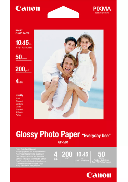 Fotopapier Canon GP-501, 50 Blatt, 210 g/m2, 10 x 15 cm
